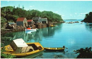 Vintage Postcard Picturesque Boat Riverside Fishing Villages Coastline Maine ME