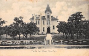 J55/ Kiowa Kansas Postcard c1910 Franklin High School Building  202