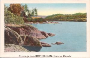 Greetings from Rutherglen Ontario ON Bonfield Nipissing District Postcard E15