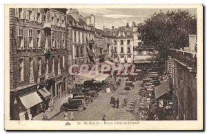 Postcard Old Saint Malo Place Chateaubriand