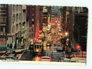 Vintage Postcard Busy Cable Cars Powell Street San Francisco California # 2768