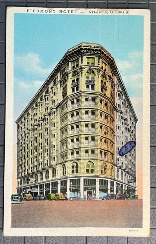 Vintage Postcard 1945 Piedmont Hotel Peachtree Street Atlanta Georgia (GA)