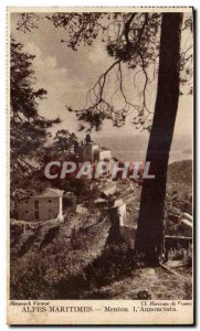 Old Postcard Menton Alpes Maritimes The Annonciata