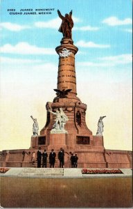 Benito Juarez Monument Ciudad Juarez Mexico Postcard Henry S Beach UNP Linen