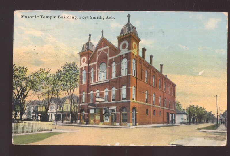 FORT SMITH ARKANSAS MASONIC TEMPLE BUILDING VAVARRE KANSAS VINTAGE POSTCARD