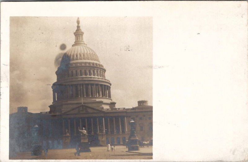 US Capitol WASH DC 1909 Charles City Iowa to West Allis WI RPPC Postcard Z17