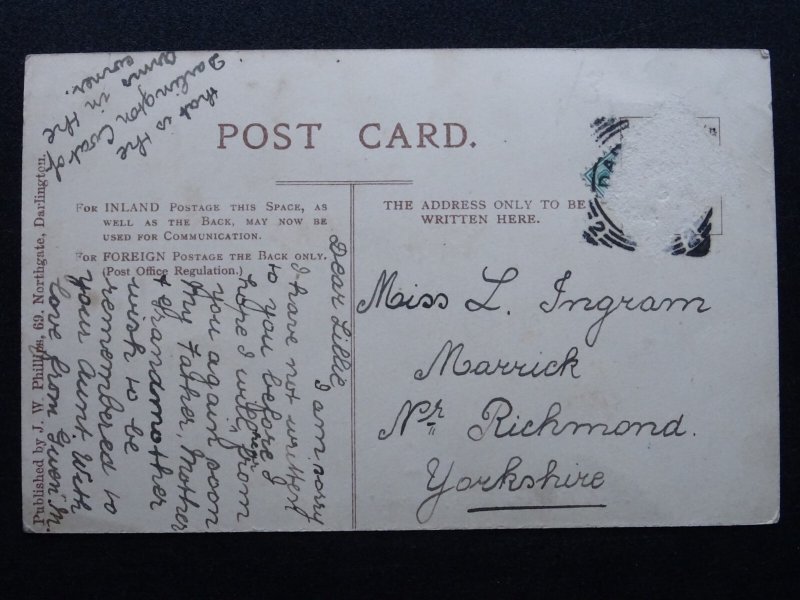 County Durham DARLINGTON Kings Head & Pease Monument c1910 Postcard