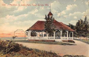 Fond Du Lac Wisconsin Lake Park Pavillion Antique Postcard K32290