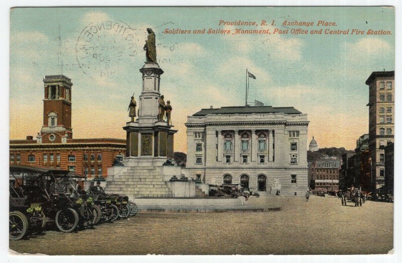 Providence, R.I., Exchange Place, Soldiers and Sailors Monument, Post Office