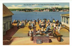 ME - Boothbay Harbor. Old Salt Shed, Lobster Pound ca 1941
