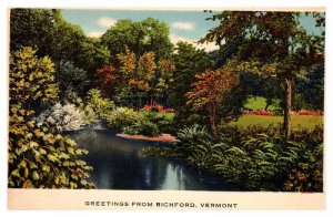 Postcard NATURE SCENE Richford Vermont VT AU9653