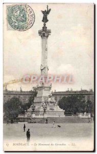 Old Postcard Bordeaux Girondins Monument