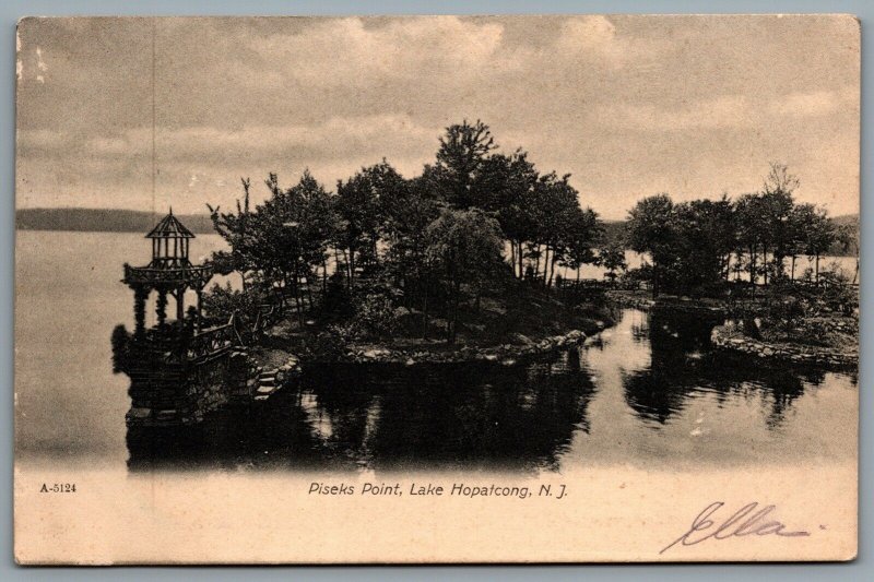 Postcard Lake Hopatcong NJ c1907 Piseks Point The Isles Sussex Morris Counties