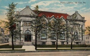 Postcard Public Library Oil City PA