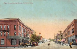 Minot North Dakota Main Street, Looking South, Leland Hotel Vintage PC U10276