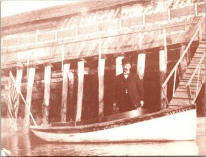 Maine Damariscotta Launch The Margeret Cotrill's Wharf Early 1900s