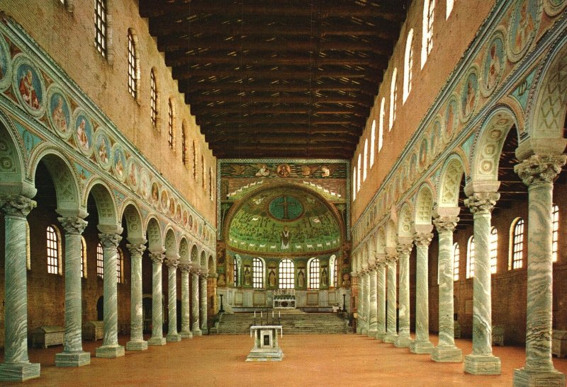 Postcard Basilica of S. Apollinaris Classis VI Century Interior Basilica Ravenna