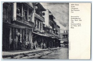 c1905 Street Scene Chinatown Earthquake Fire San Francisco California Postcard 