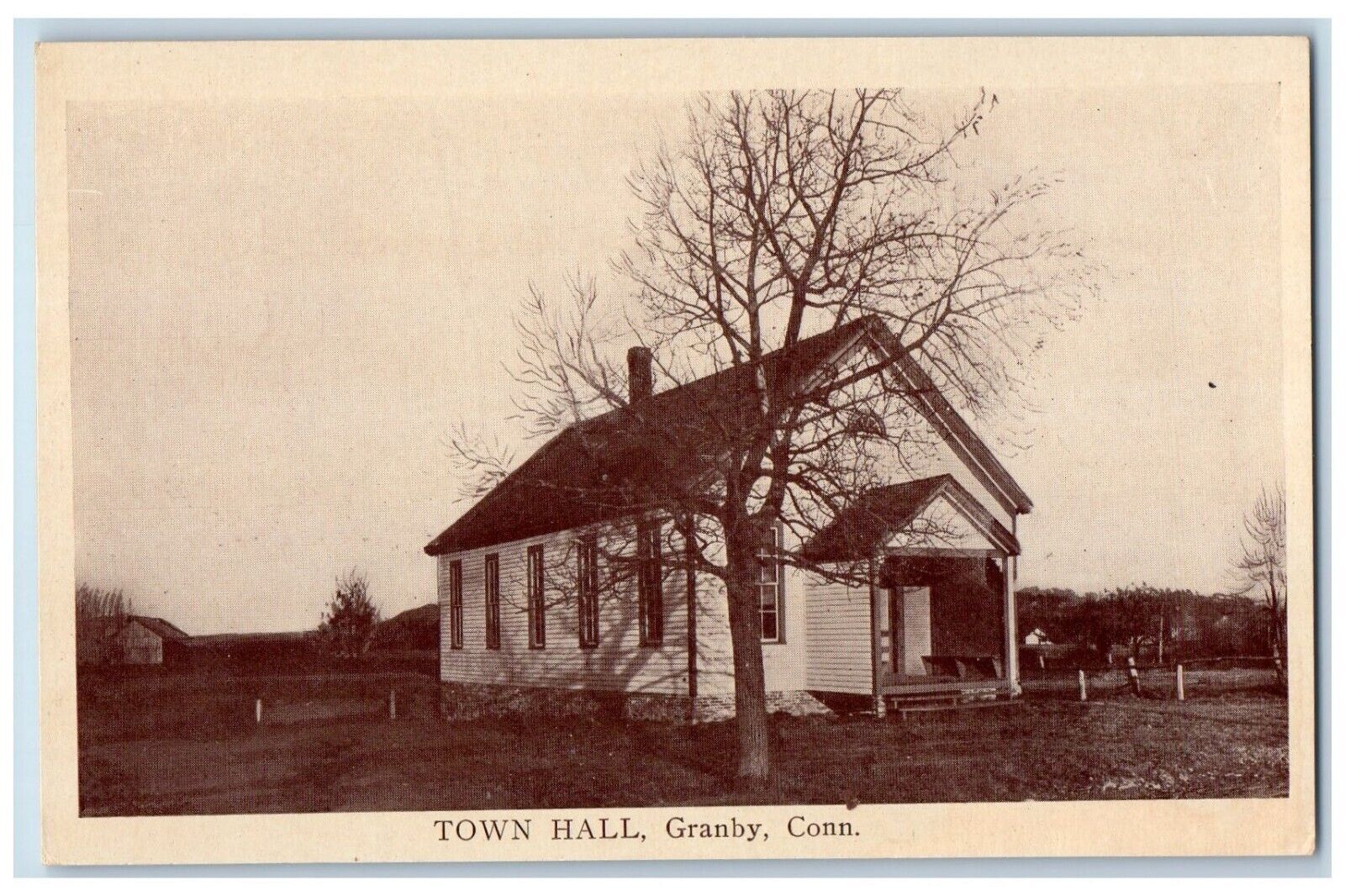 c1910 Town Hall Exterior Building Granby Connecticut CT Vintage Antique