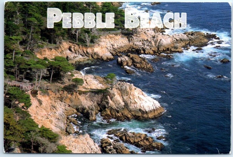 Postcard - The rocky coast and the Lone Cypress Tree - Pebble Beach, CA 