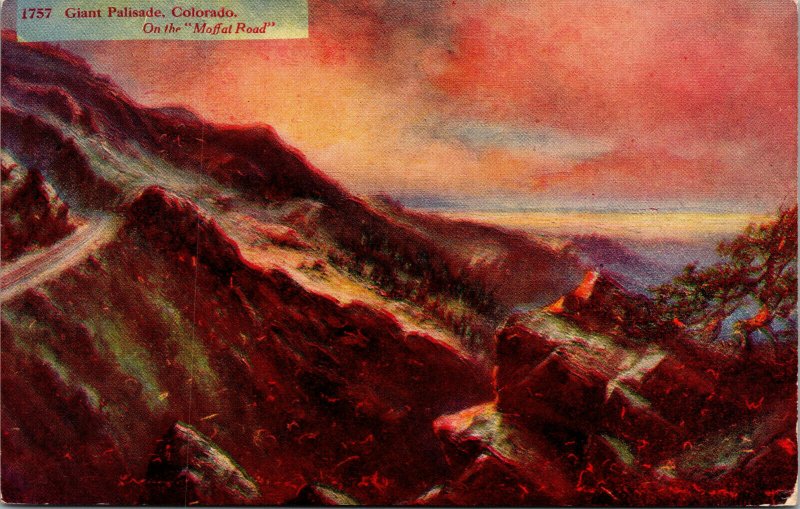 Vtg 1910's Giant Palisade On Moffat Road Colorado CO Antique Postcard