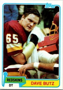 1981 Topps Football Card Dave Butz Washington Redskins sk60450