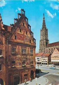 Postcard Germany Ulm/Donau Rathaus mit Ulmer Munster 