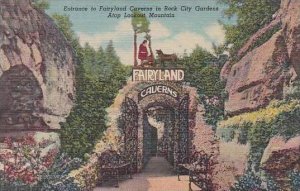 Tennessee Rock City Entrance To Fairyland Caverns In Rock City Gardens Atop L...
