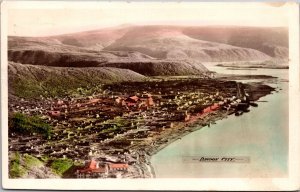 Hand Colored Real Photo Postcard Birds Eye View of Dawson City, Alaska