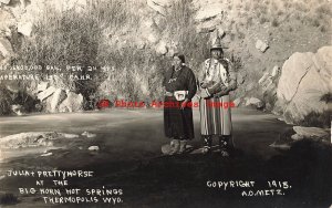 Native American Indians, RPPC, Julia & Pretty Horse at Big Horn Hot Springs WY