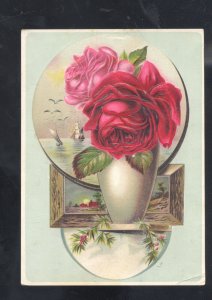 TOLEDO OHIO WOOLSON SPICE COMPANY LION COFFEE RED ROSES VICTORIAN TRADE CARD