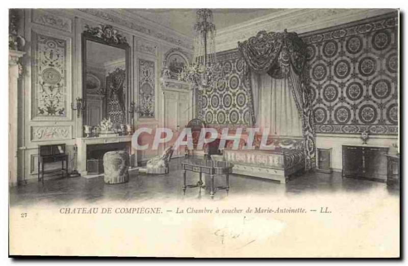 Cpa Chateau De Compiegne La Chambre A Coucher De Marie Antoinette Hippostcard