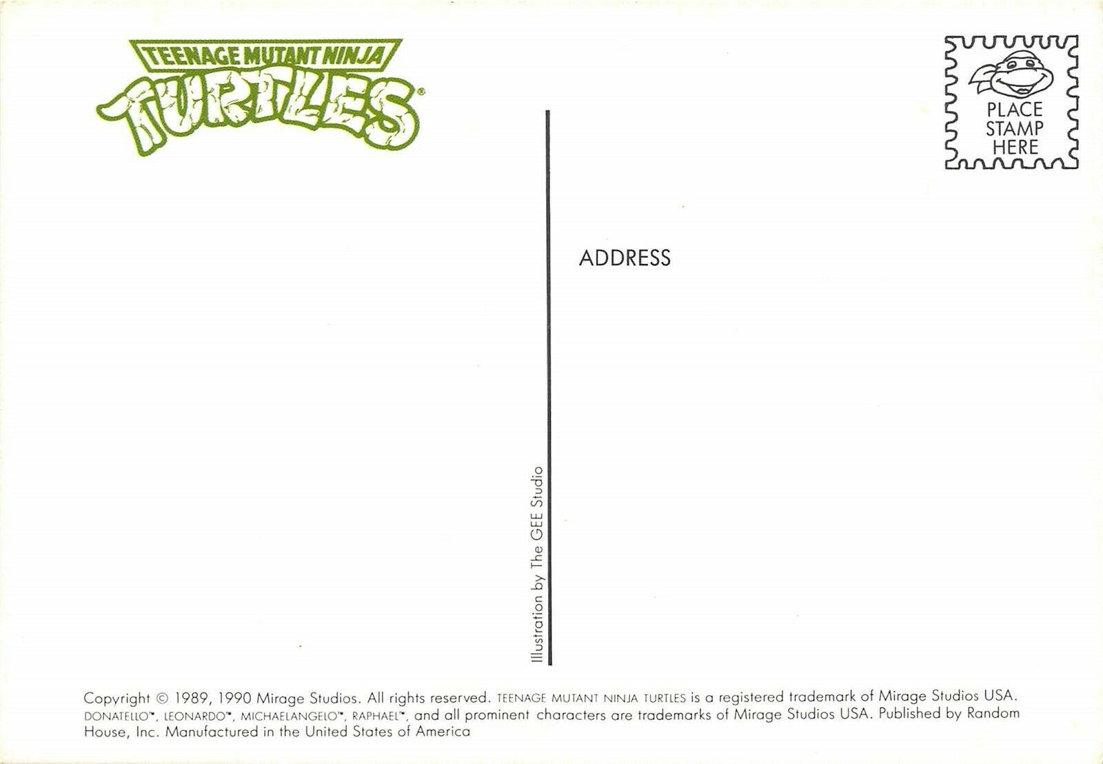 TMNT Teenage Mutant Ninja Turtles Lot Of Four 1990 Postcard Donatello ...