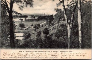 Massachusetts Springfield Connecticut River View Mt Tom In Distance 1905
