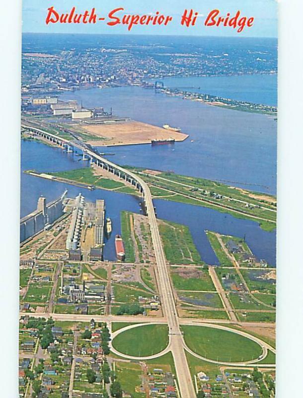 Postcard Duluth Superior Hi Bridge Aerial View Duluth Minnesota # 87