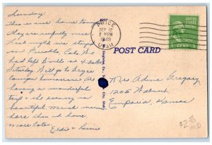 1949 Mission Auto Court East Main Street Exterior Building Price Utah Postcard