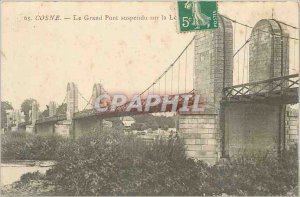 Old Postcard Cosne Grand Suspension Bridge