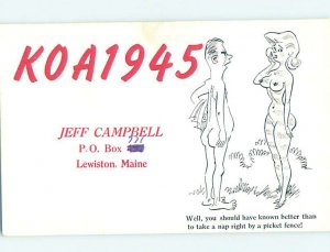 Pre-1980 RADIO CARD - CB HAM OR QSL Lewiston Maine ME AH2440