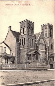 Kamloops Methodist Church Postcard by Mallery Drug Co. B.C.