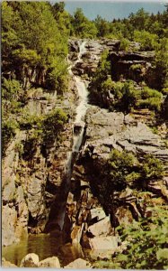 Silver Cascade Crawford Notch White Mountains NH New Hampshire Postcard VTG UNP 