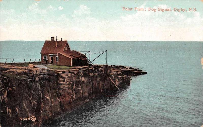 Digby Nova Scotia Canada view of Point Prim fog signal antique pc Z18055