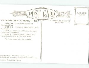 1987 CITY CENTENNIAL & NATIONAL POSTCARD WEEK Redding California CA H9402@