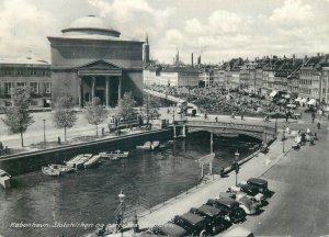 Denmark Copenhagen the Palace-Church and view of Gammel Strand 1954 