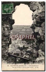 Old Postcard The Little Andelys Andely Chateau Gaillard Townscape through a b...