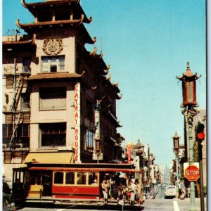 c1960s San Francisco CA Chinatown Grant Ave Railway Steetcar Shop Chrome PC A296