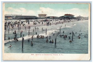 c1905 Bathing Scene at Manhattan Beach New York NY Antique Posted Postcard