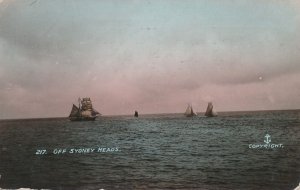 Sailing Ships off Sydney Heads near coast of Australia - pm 1906 - DB
