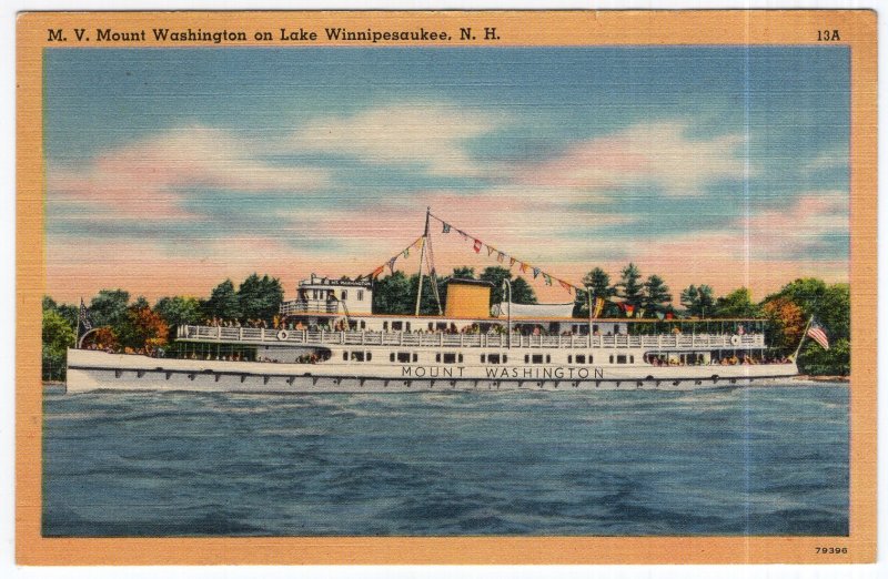 M. V. Mount Washington on Lake Winnipesaukee, N.H.