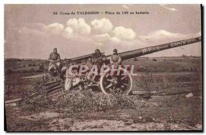 Old Postcard Army Camp Valdahon Piece 155 battery