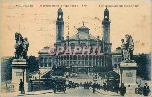 Old Postcard PARIS - The Trocadero and the Jena Bridge